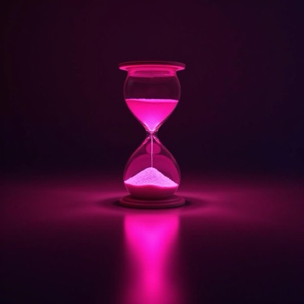 Sanduhr mit leuchtend pinkem Sand